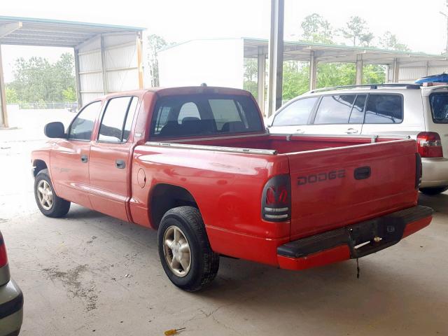 1B7GL2AX4YS603658 - 2000 DODGE DAKOTA QUA RED photo 3