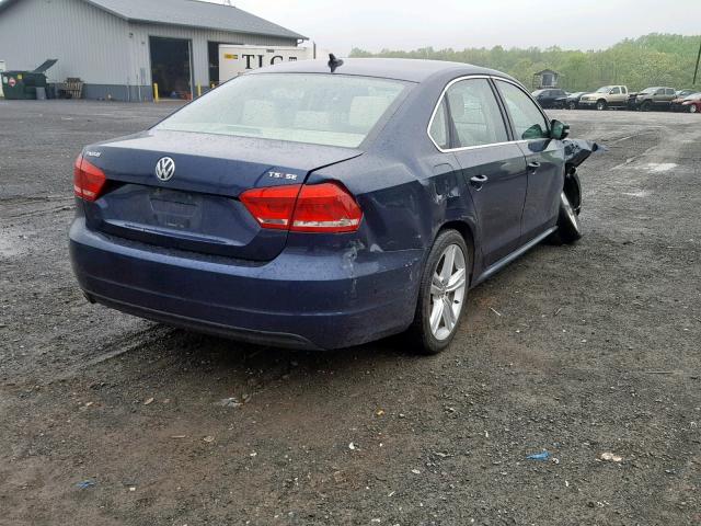 1VWBT7A32EC046675 - 2014 VOLKSWAGEN PASSAT SE BLUE photo 4