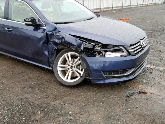 1VWBT7A32EC046675 - 2014 VOLKSWAGEN PASSAT SE BLUE photo 9