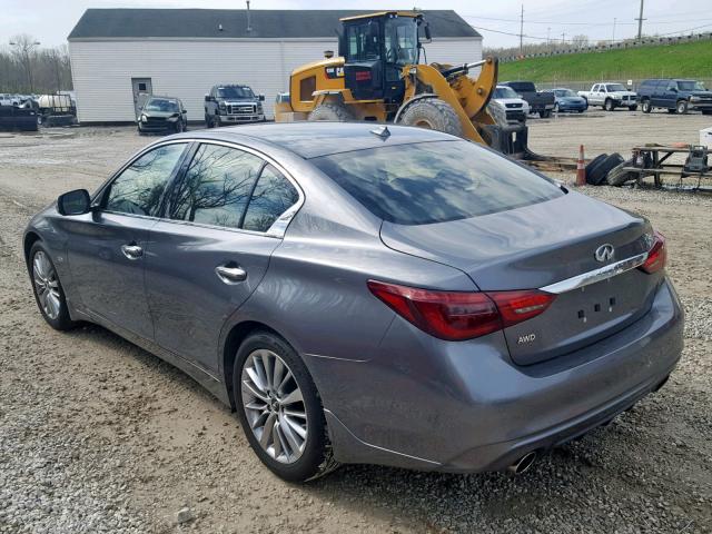 JN1EV7AR8JM437626 - 2018 INFINITI Q50 LUXE GRAY photo 3