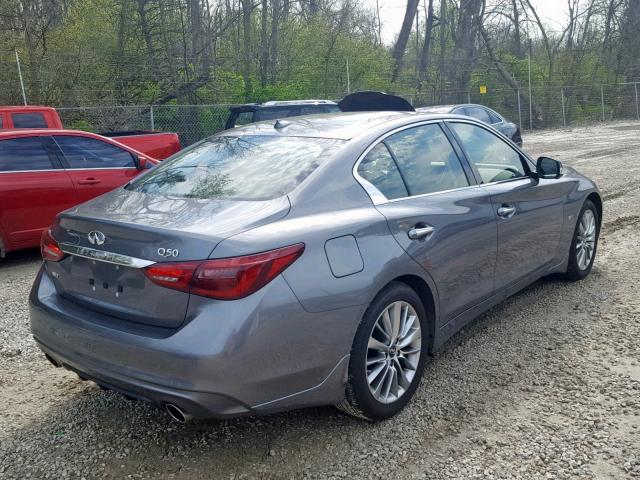 JN1EV7AR8JM437626 - 2018 INFINITI Q50 LUXE GRAY photo 4