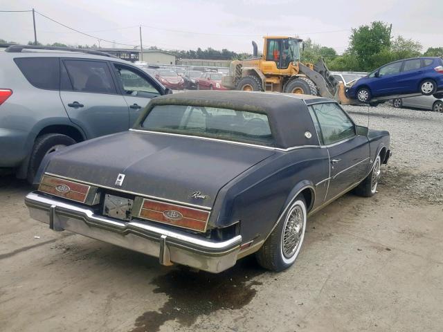 1G4EZ57YXFE413152 - 1985 BUICK RIVIERA BLUE photo 4