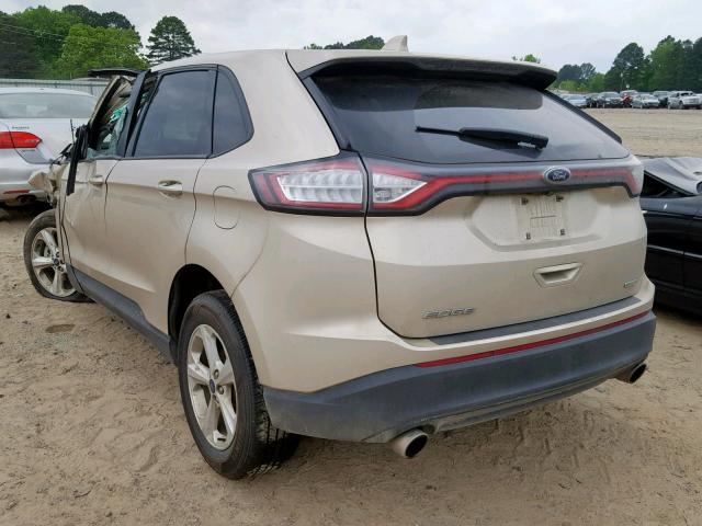 2FMPK3G91HBC24933 - 2017 FORD EDGE SE GOLD photo 3