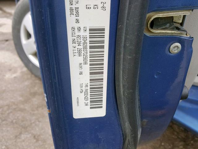 1B3HB28B37D258208 - 2007 DODGE CALIBER BLUE photo 10