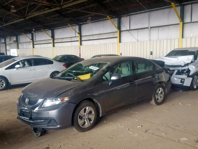 19XFB2F58DE293629 - 2013 HONDA CIVIC LX GRAY photo 2