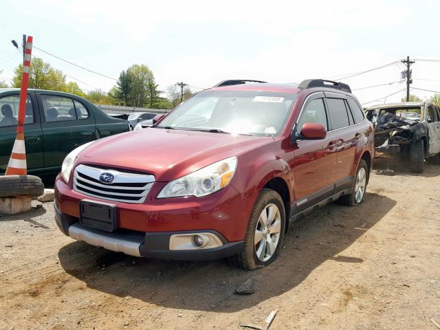 4S4BRDKC7B2403456 - 2011 SUBARU OUTBACK 3. RED photo 2