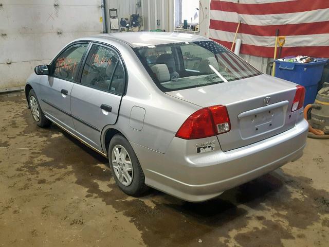 2HGES15154H630039 - 2004 HONDA CIVIC DX SILVER photo 3