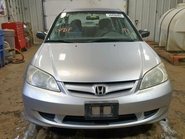 2HGES15154H630039 - 2004 HONDA CIVIC DX SILVER photo 9