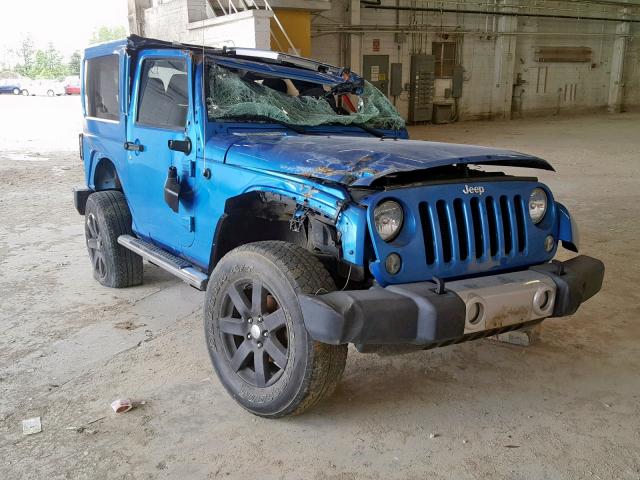 1C4AJWBG1FL530788 - 2015 JEEP WRANGLER S BLUE photo 1