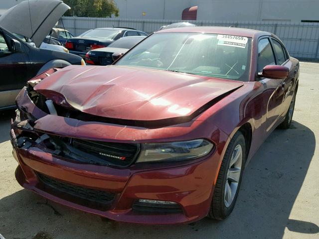 2C3CDXHG3JH166817 - 2018 DODGE CHARGER SX MAROON photo 2