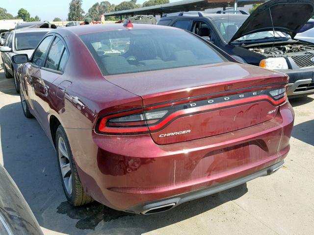 2C3CDXHG3JH166817 - 2018 DODGE CHARGER SX MAROON photo 3