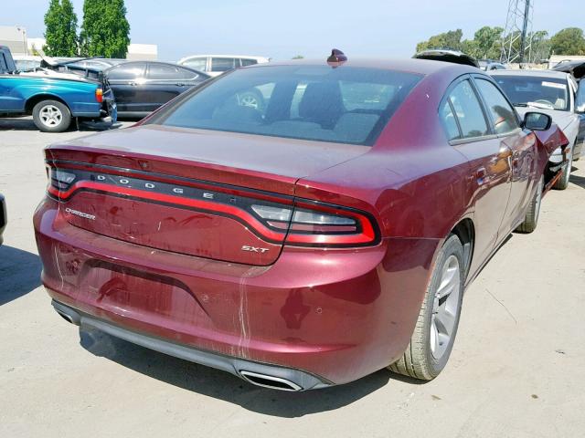 2C3CDXHG3JH166817 - 2018 DODGE CHARGER SX MAROON photo 4