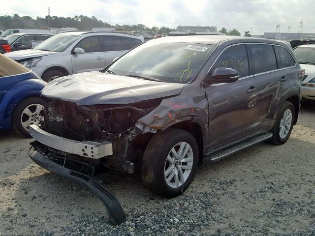 5TDZKRFH7GS157003 - 2016 TOYOTA HIGHLANDER GRAY photo 2
