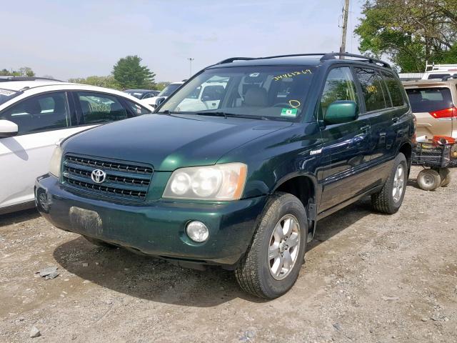 JTEHF21A330119391 - 2003 TOYOTA HIGHLANDER GREEN photo 2