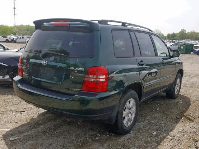 JTEHF21A330119391 - 2003 TOYOTA HIGHLANDER GREEN photo 4