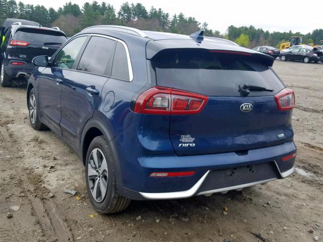 KNDCC3LC4H5050619 - 2017 KIA NIRO EX BLUE photo 3