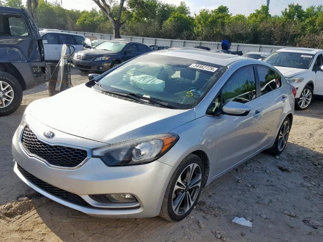 KNAFZ4A82E5128243 - 2014 KIA FORTE EX SILVER photo 2