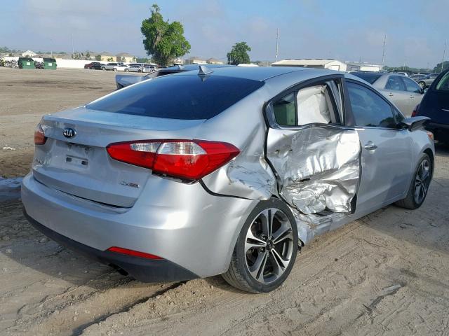 KNAFZ4A82E5128243 - 2014 KIA FORTE EX SILVER photo 4