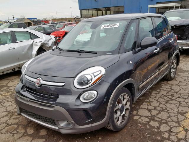 ZFBCFADHXEZ014513 - 2014 FIAT 500L TREKK GRAY photo 2