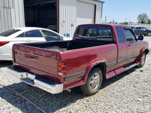 1B7GL23Y6SS358956 - 1995 DODGE DAKOTA MAROON photo 4