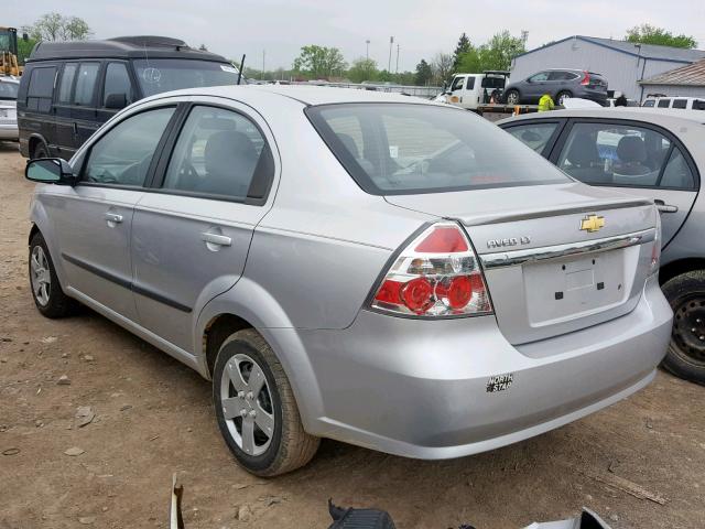 KL1TD5DE6BB184332 - 2011 CHEVROLET AVEO LS SILVER photo 3