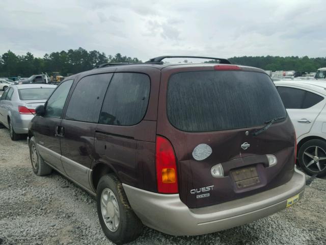 4N2XN11T4YD844364 - 2000 NISSAN QUEST SE BURGUNDY photo 3