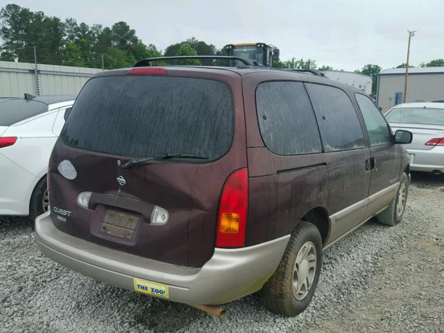 4N2XN11T4YD844364 - 2000 NISSAN QUEST SE BURGUNDY photo 4