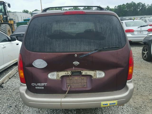 4N2XN11T4YD844364 - 2000 NISSAN QUEST SE BURGUNDY photo 9