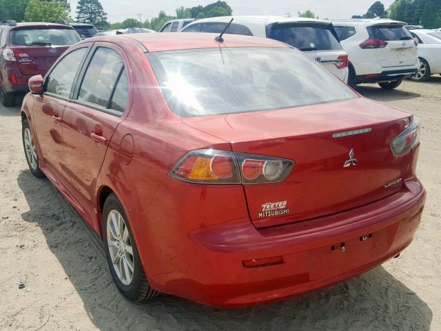 JA32U2FU0GU007048 - 2016 MITSUBISHI LANCER ES RED photo 3