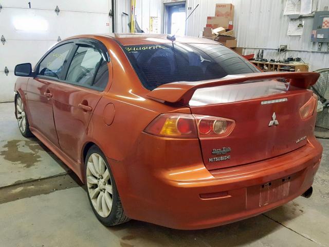 JA3AU86W79U016882 - 2009 MITSUBISHI LANCER GTS ORANGE photo 3