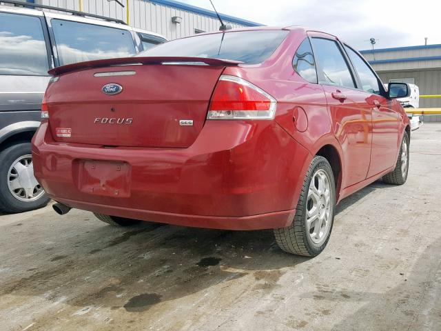 1FAHP36N79W217824 - 2009 FORD FOCUS SES RED photo 4