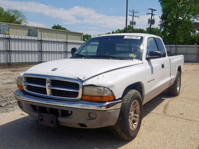 1B7GL22X81S163111 - 2001 DODGE DAKOTA WHITE photo 2