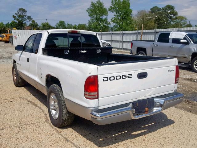 1B7GL22X81S163111 - 2001 DODGE DAKOTA WHITE photo 3