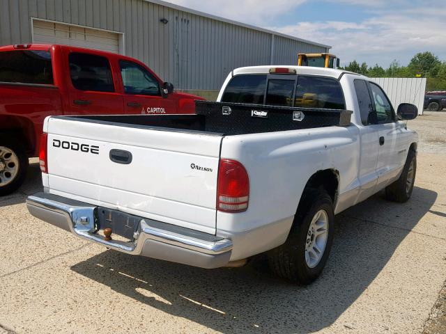 1B7GL22X81S163111 - 2001 DODGE DAKOTA WHITE photo 4