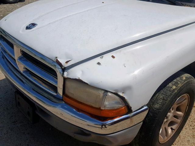 1B7GL22X81S163111 - 2001 DODGE DAKOTA WHITE photo 9