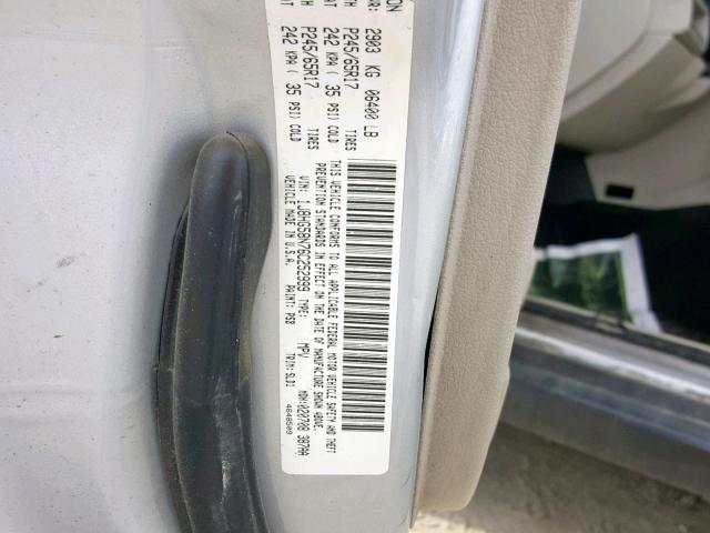 1J8HG58N76C252999 - 2006 JEEP COMMANDER SILVER photo 10