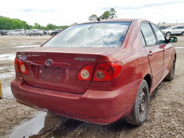 2T1BR32E75C372375 - 2005 TOYOTA COROLLA CE RED photo 4