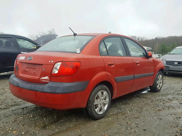 KNADE123486335011 - 2008 KIA RIO BASE RED photo 4