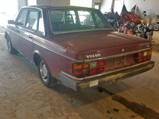 YV1AX884XF1127616 - 1985 VOLVO 244 DL PURPLE photo 3