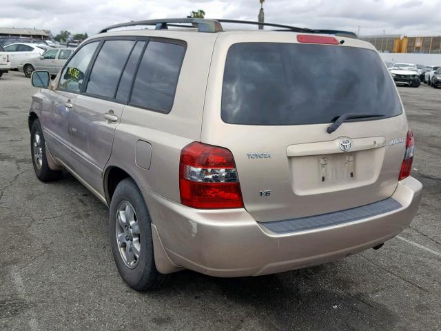 JTEDP21A340021295 - 2004 TOYOTA HIGHLANDER BEIGE photo 3