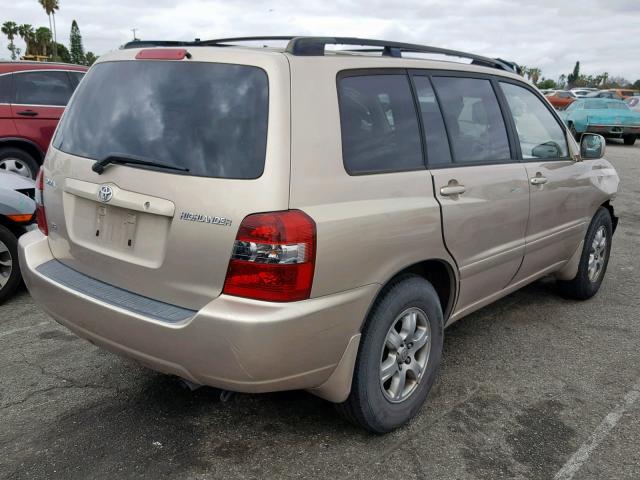 JTEDP21A340021295 - 2004 TOYOTA HIGHLANDER BEIGE photo 4