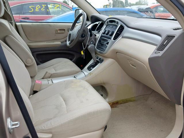 JTEDP21A340021295 - 2004 TOYOTA HIGHLANDER BEIGE photo 5