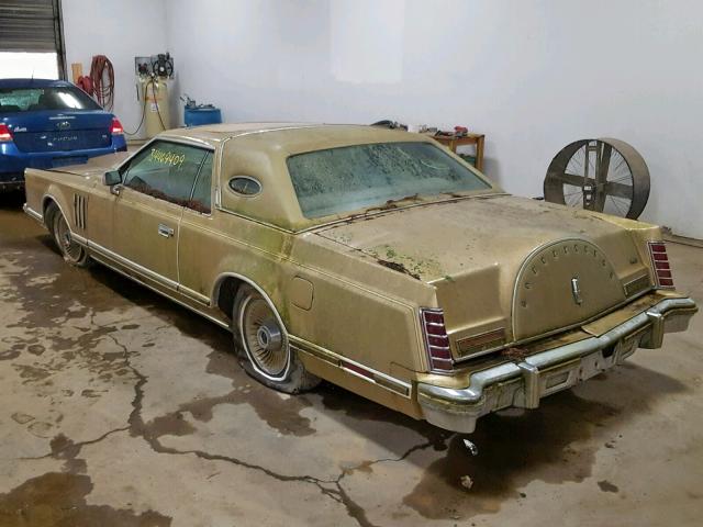8Y89A919490 - 1972 LINCOLN MARK VII GOLD photo 3