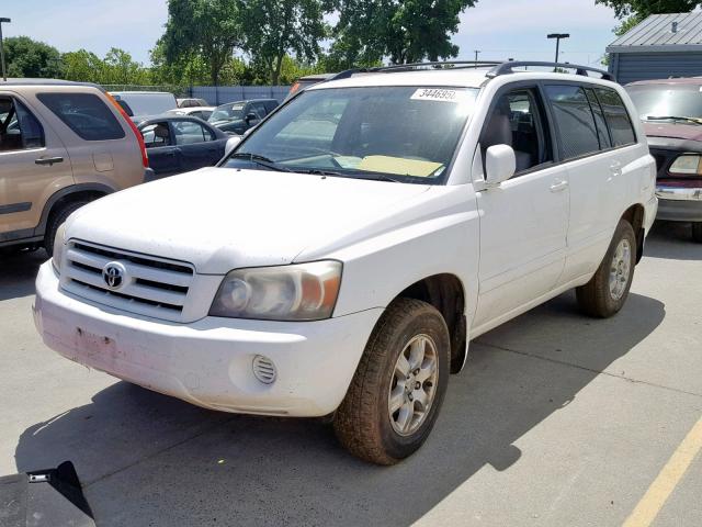 JTEEP21A150112913 - 2005 TOYOTA HIGHLANDER WHITE photo 2