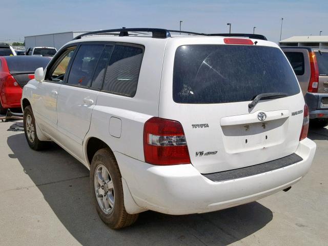 JTEEP21A150112913 - 2005 TOYOTA HIGHLANDER WHITE photo 3