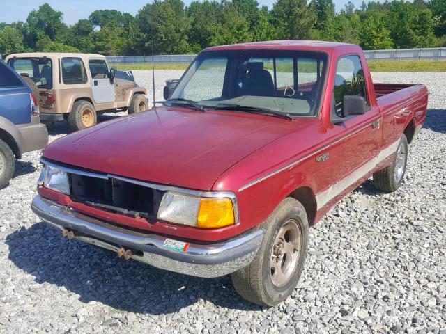 1FTCR10A6RPB68411 - 1994 FORD RANGER BURGUNDY photo 2