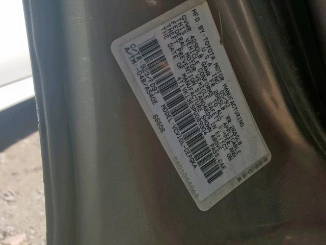 4T1VK13E9PU089904 - 1993 TOYOTA CAMRY XLE GRAY photo 10