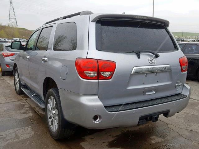 5TDJW5G13GS133261 - 2016 TOYOTA SEQUOIA LI SILVER photo 3