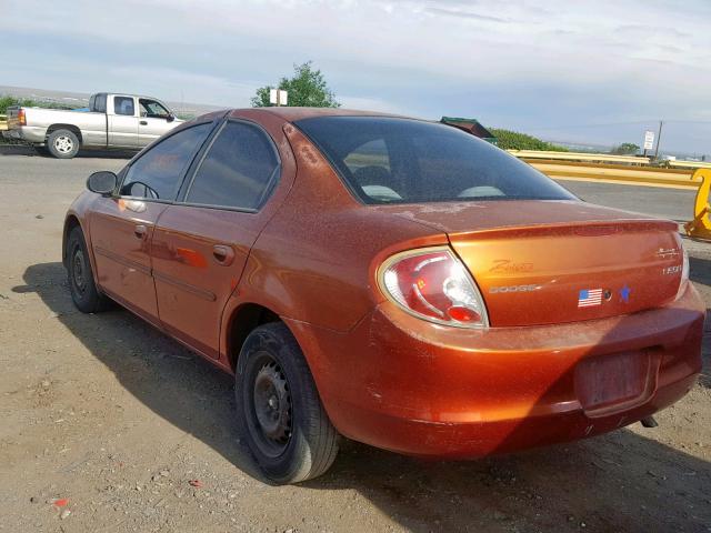 1B3ES46C0YD548207 - 2000 DODGE NEON BASE ORANGE photo 3