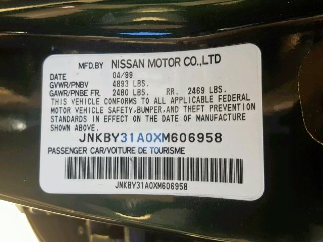 JNKBY31A0XM606958 - 1999 INFINITI Q45 BASE GREEN photo 10